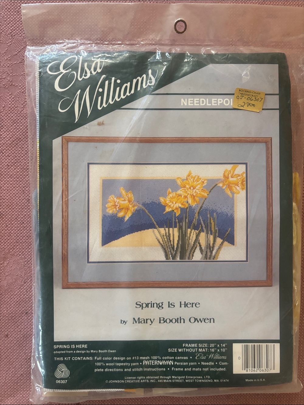 Elsa Williams "Spring Is Here" Needlepoint Kit - Yellow Floral